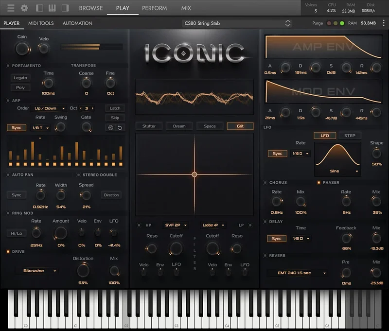 EastWest DrumX and Iconic Bundle interface