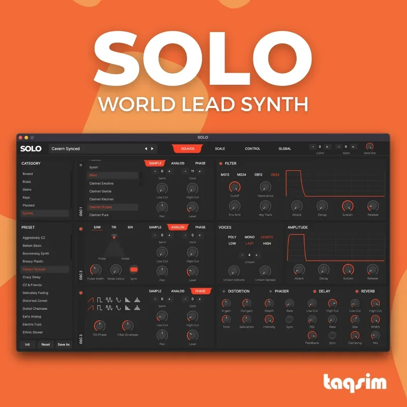 TAQS.IM SOLO: World Lead Synth interface