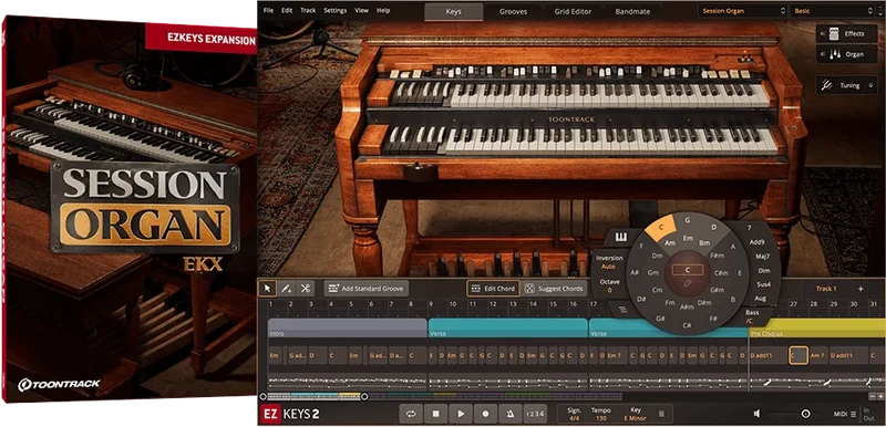 Toontrack EKX: Session Organ interface