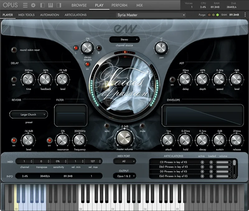 EastWest Voices Of Passion interface