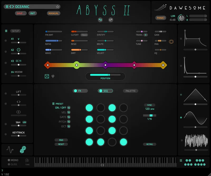 Tracktion Dawesome Abyss II interface