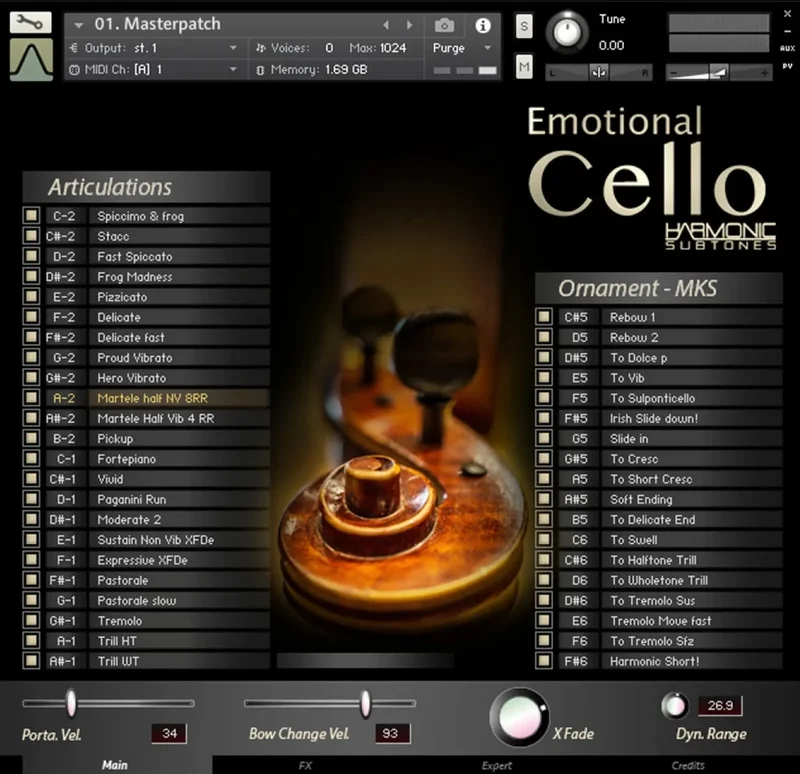 Best Service Emotional Cello interface