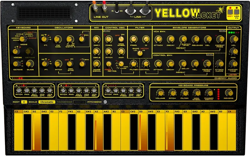 Cherry Audio Yellowjacket Synthesizer interface
