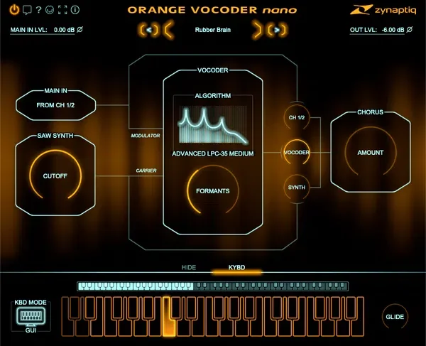 Zynaptiq Orange Vocoder Nano interface
