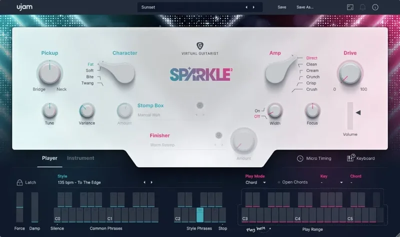 UJAM Virtual Guitarist SPARKLE 2 Loyalty interface
