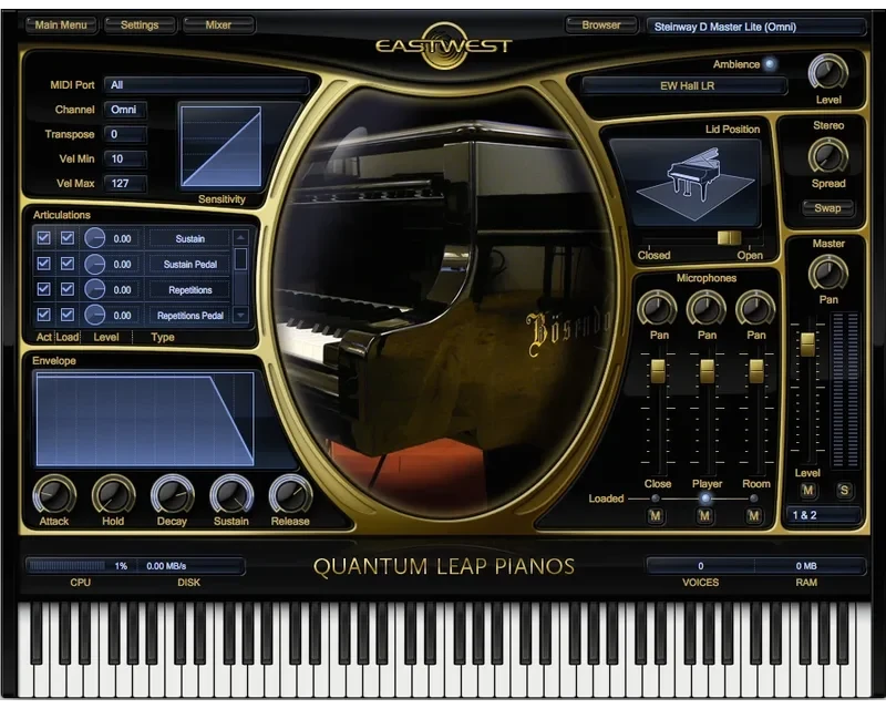 EastWest QL Pianos Platinum Steinway D interface