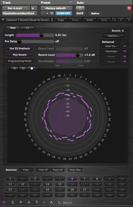 DSpatial Reverb interface