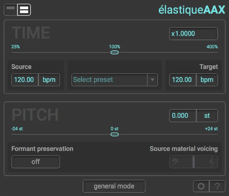 zplane élastiqueAAX interface
