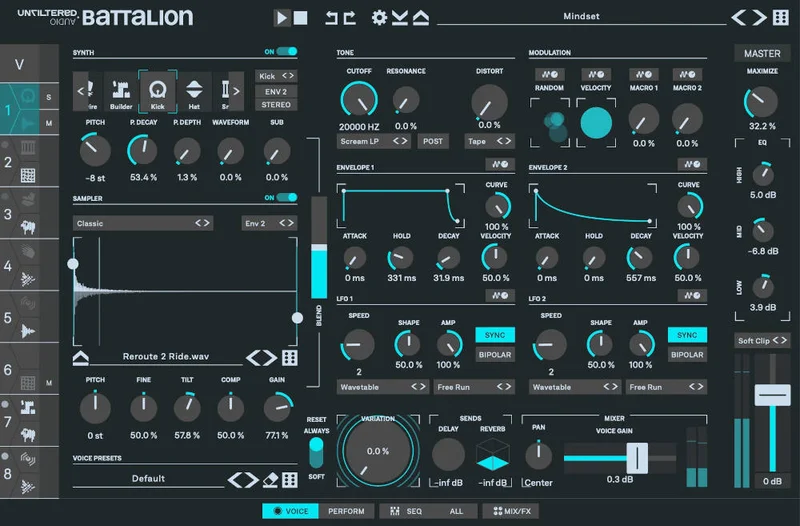 Unfiltered Audio Battalion interface
