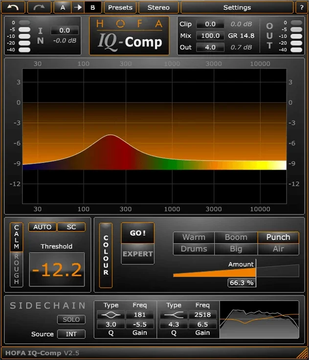 HOFA IQ Series Comp V2 interface
