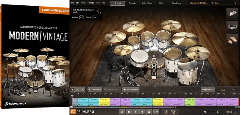 Toontrack EZX EZdrummer 2 Core Library interface