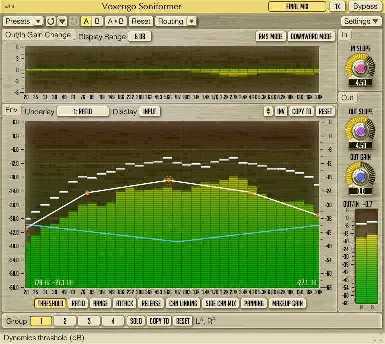 Voxengo Soniformer interface