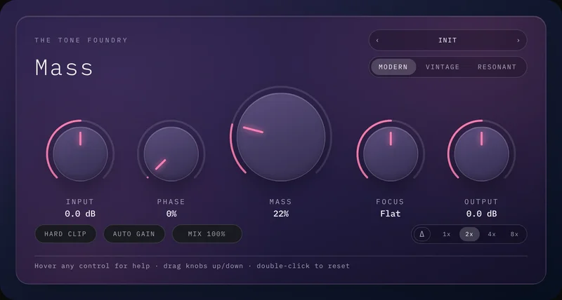 The Tone Foundry Mass interface