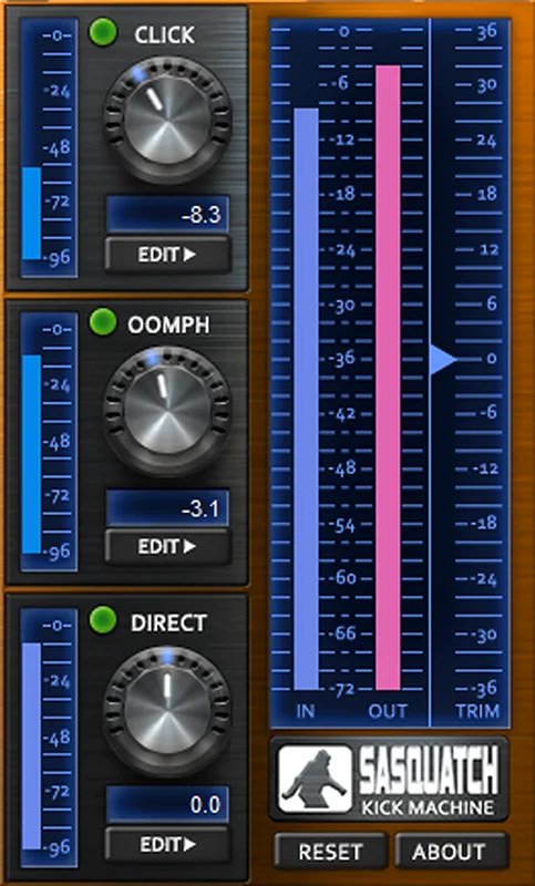 Boz Digital Labs Sasquatch Kick Machine 2 interface