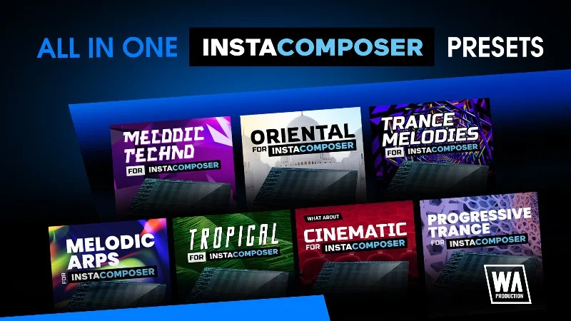 W. A. Production All In One: InstaComposer Presets interface
