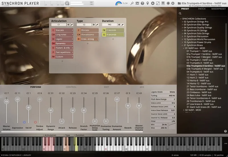 VSL Synchron Special Brass: Trumpet Ensemble (Muted) interface
