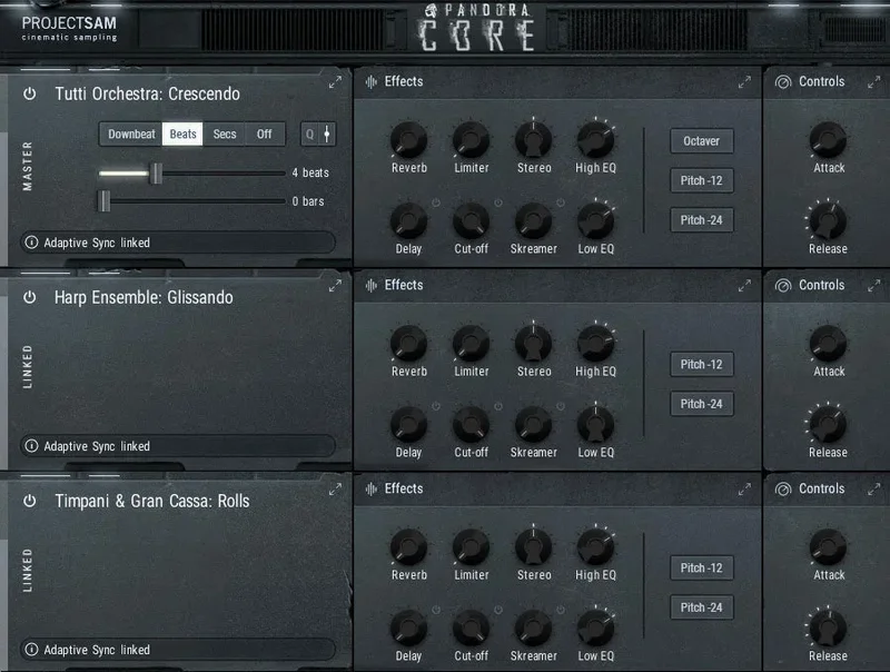 Project SAM Symphobia 4: Pandora Core interface