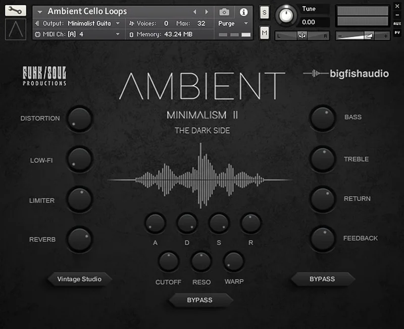 Big Fish Audio Ambient Minimalism 2: The Dark Side interface