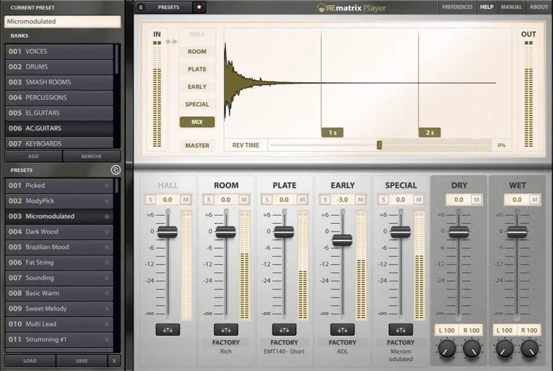Overloud Drive Blast IR Library interface