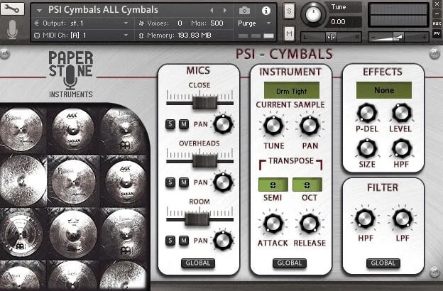 Loot Audio PSI Cymbals interface