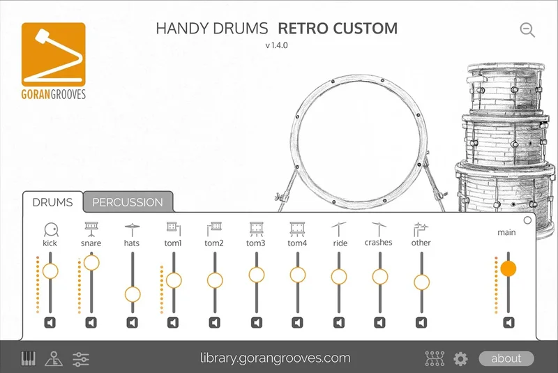 GoranGrooves - Handy Drums RETRO CUSTOM interface
