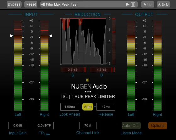 NUGEN Audio ISL 2st interface