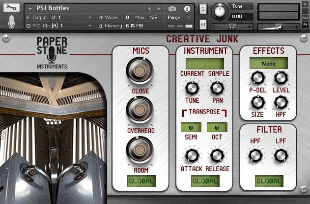 Paper Stone Instruments Creative Junk Kontakt Library interface