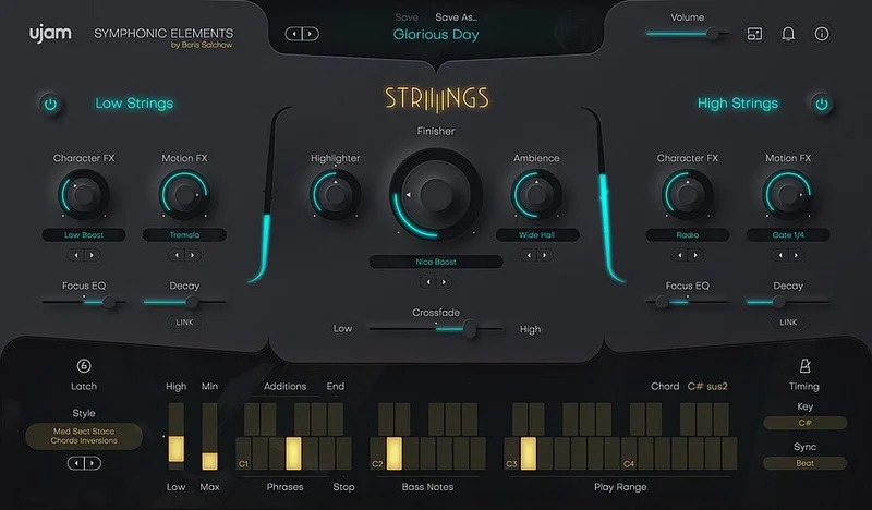 UJAM STRIIIINGS interface