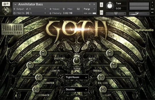 Big Fish Audio GOTH interface