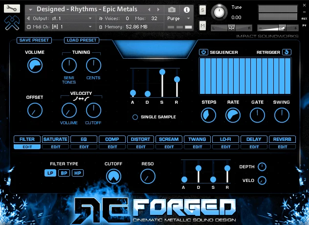 Impact Soundworks ReForged: Cinematic Metallic Percussion interface