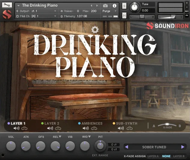 Soundiron The Drinking Piano 2.0 interface