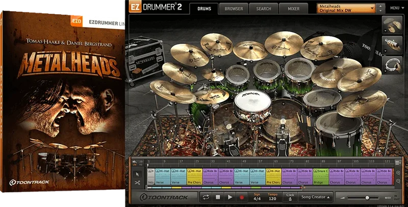 Toontrack EZX Metalheads interface