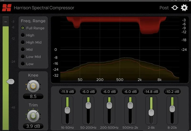 Harrison MPC Spectral Compressor interface