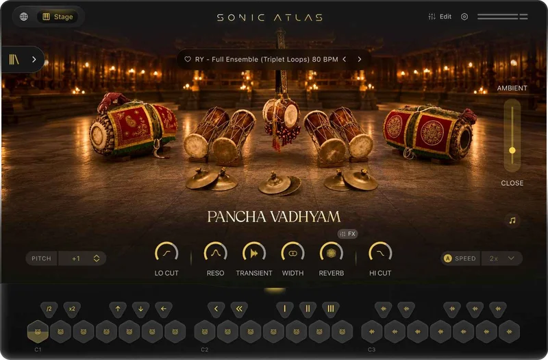Pitch Innovations Sonic Atlas Expansion: Pancha Vadhyam Kit interface