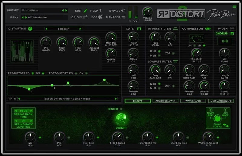 Rob Papen RP-Distort 2 Upgrade from RP-Distort 1 interface