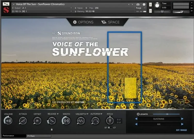 Soundiron Voice of the Sun - Sunflower interface