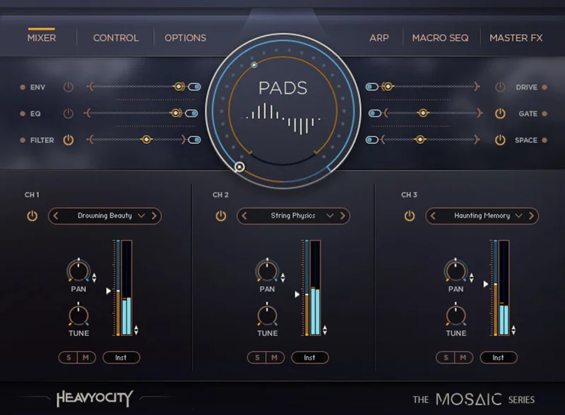 Heavyocity Mosaic Pads interface