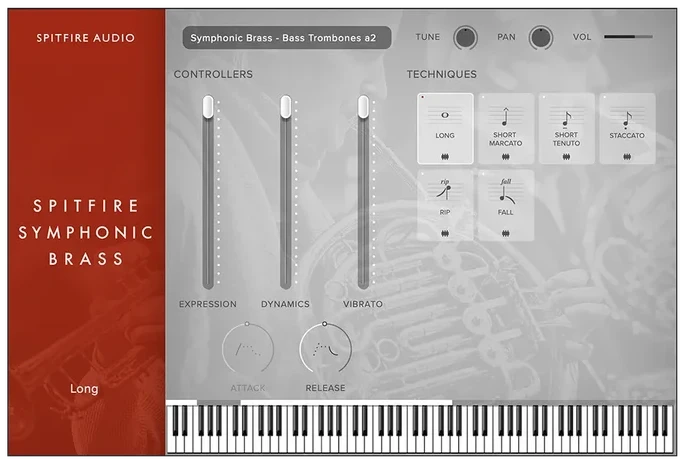 Universal Audio Spitfire Symphonic Brass interface