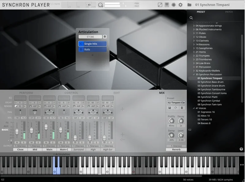 VSL Studio Special Edition 2: Extended Orchestra interface