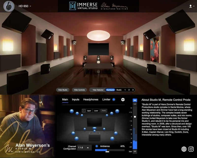 Embody Immerse Virtual Studio | Alan Meyerson interface