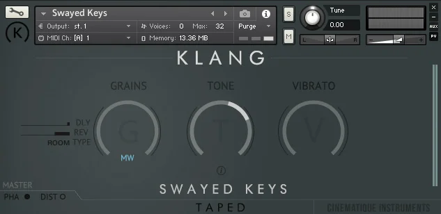 KLANG TAPED: Swayed Keys interface