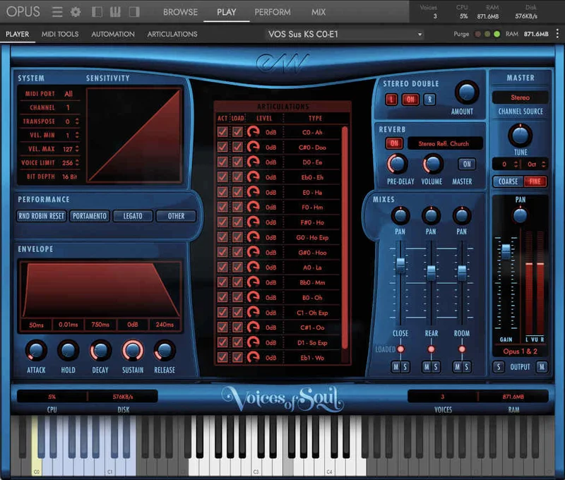 EastWest Sounds Voices Of Soul interface