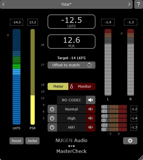 NUGEN Audio Mastercheck UPG interface