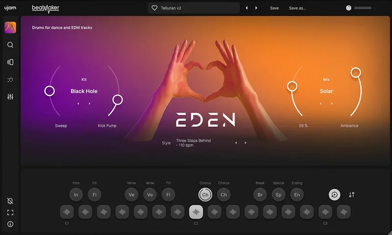 UJAM Beatmaker 3 Eden interface