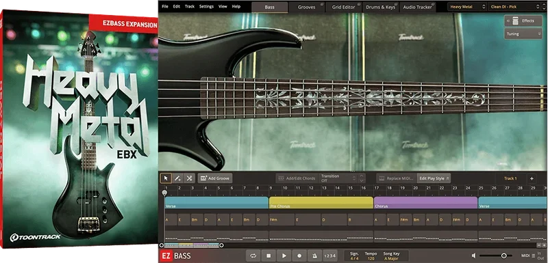 Toontrack EBX Heavy Metal interface