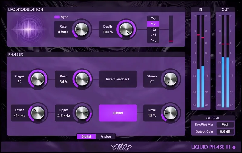 Nomad Factory Liquid Phase II interface