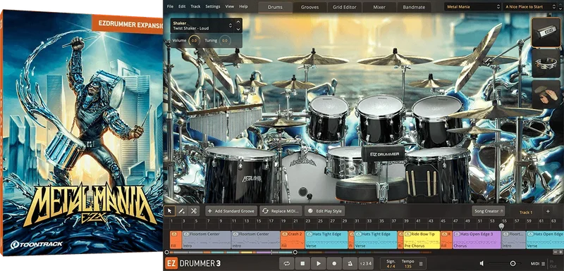 Toontrack EZX Metal Mania interface