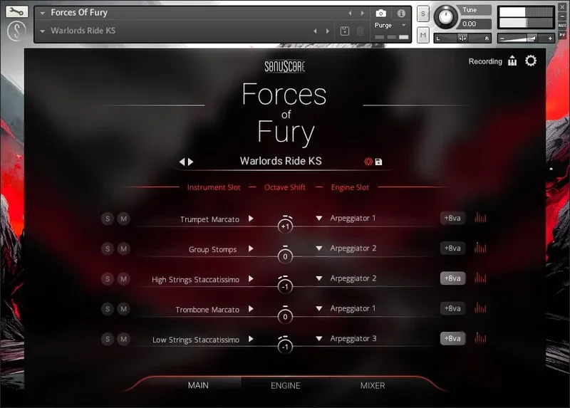 Sonuscore The Orchestra: Forces of Fury interface