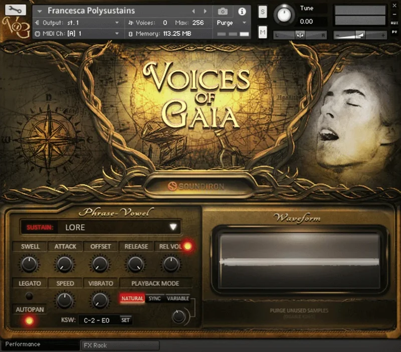 Soundiron Voices of Gaia interface