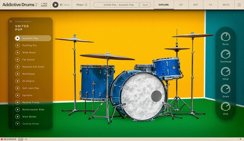 XLN Audio Addictive Drums 2: Pop Collection interface